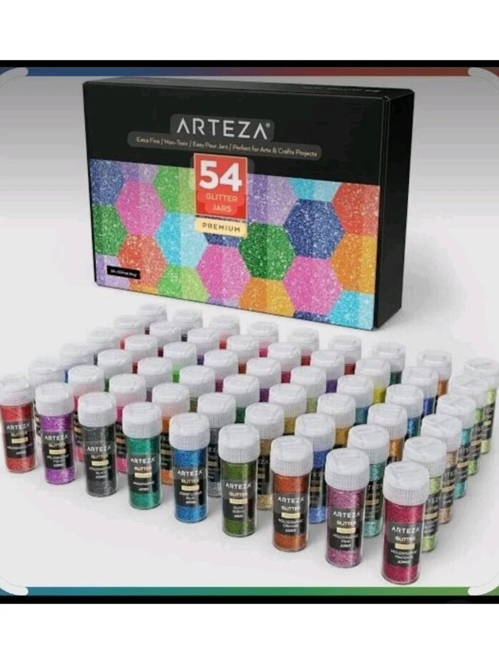 Premium glitter 54 glitter jars extra fine non-toxic